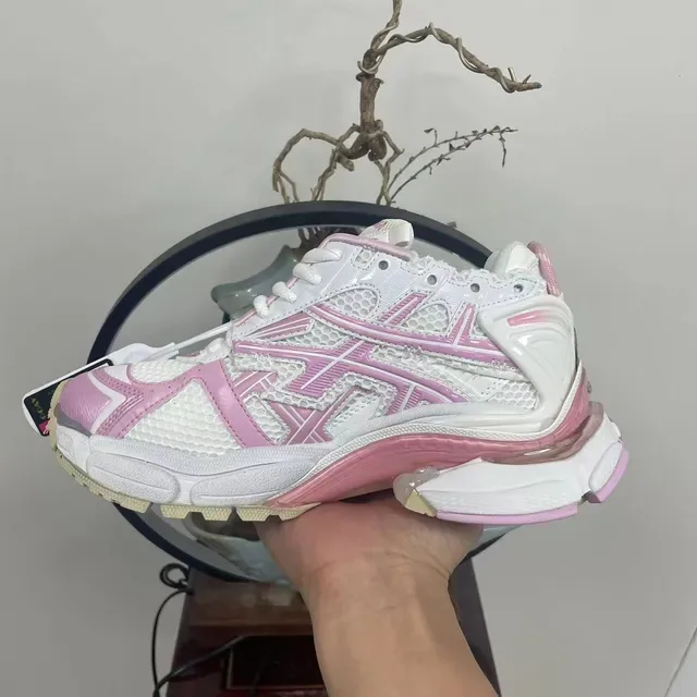 Balenciaga Runner حذاء رياضي كاجوال أبيض ووردي 6