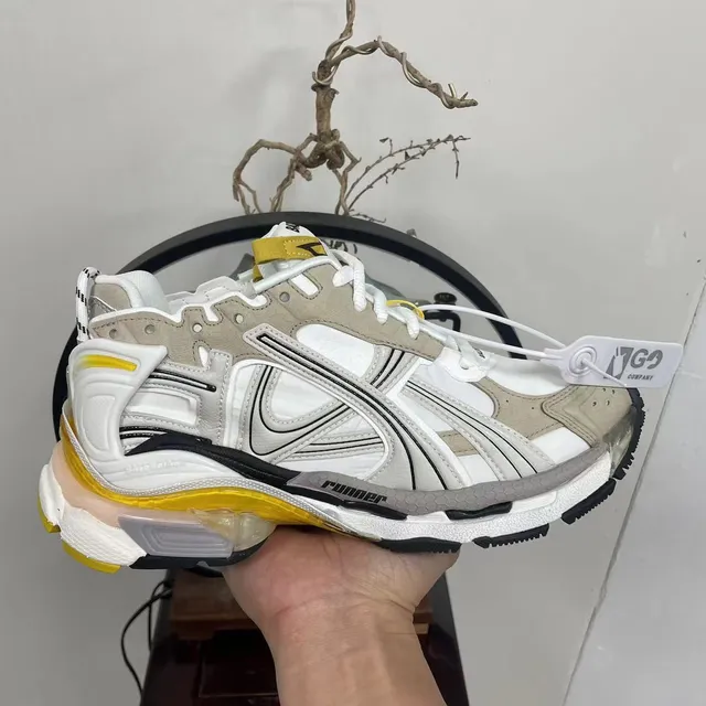 Balenciaga Runner White Beige Yellow Chunky Sneakers 10
