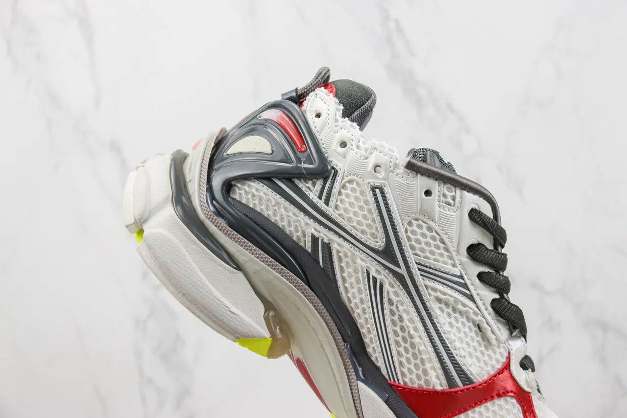 Balenciaga Runner Branco Cinza Vermelho Amarelo Neón Tênis Chunky 5