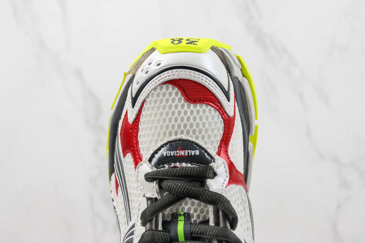 Balenciaga Runner Branco Cinza Vermelho Amarelo Neón Tênis Chunky 6