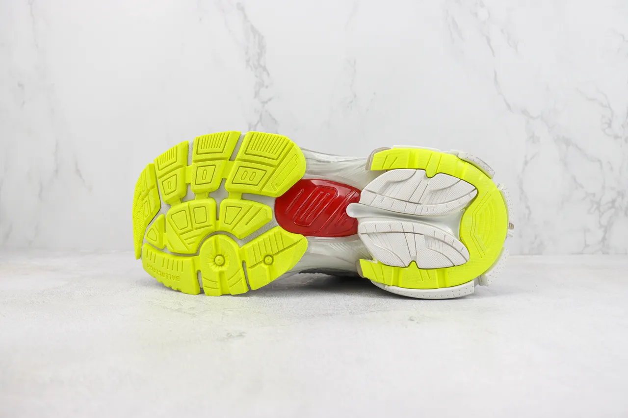 Balenciaga Runner Branco Cinza Vermelho Amarelo Neón Tênis Chunky 8