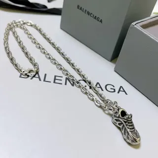 Balenciaga Silver Sneaker-Shaped Pendant Necklace