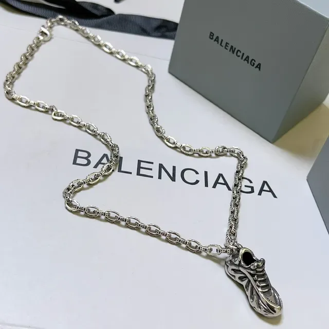 Balenciaga Silver Sneaker-Shaped Pendant Necklace 6