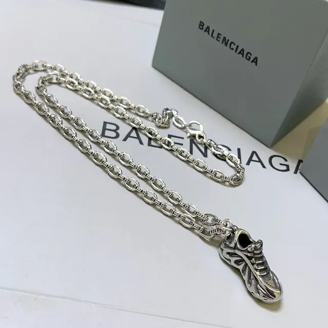Balenciaga Silver Sneaker-Shaped Pendant Necklace 9
