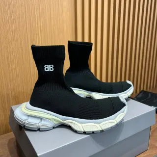 Balenciaga Speed Trainer Black and Off-White Lifestyle Sneakers