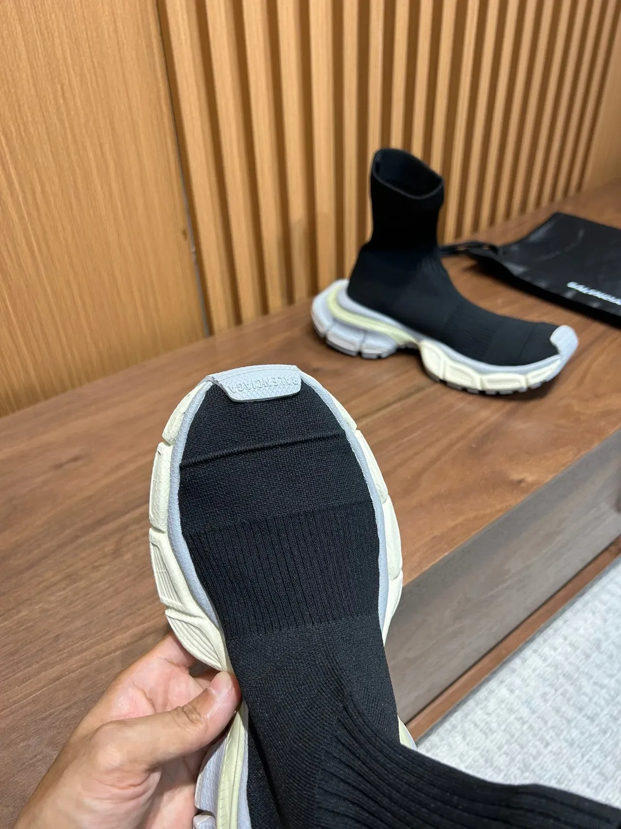 Balenciaga Speed Trainer Black and Off-White Lifestyle Sneakers 3