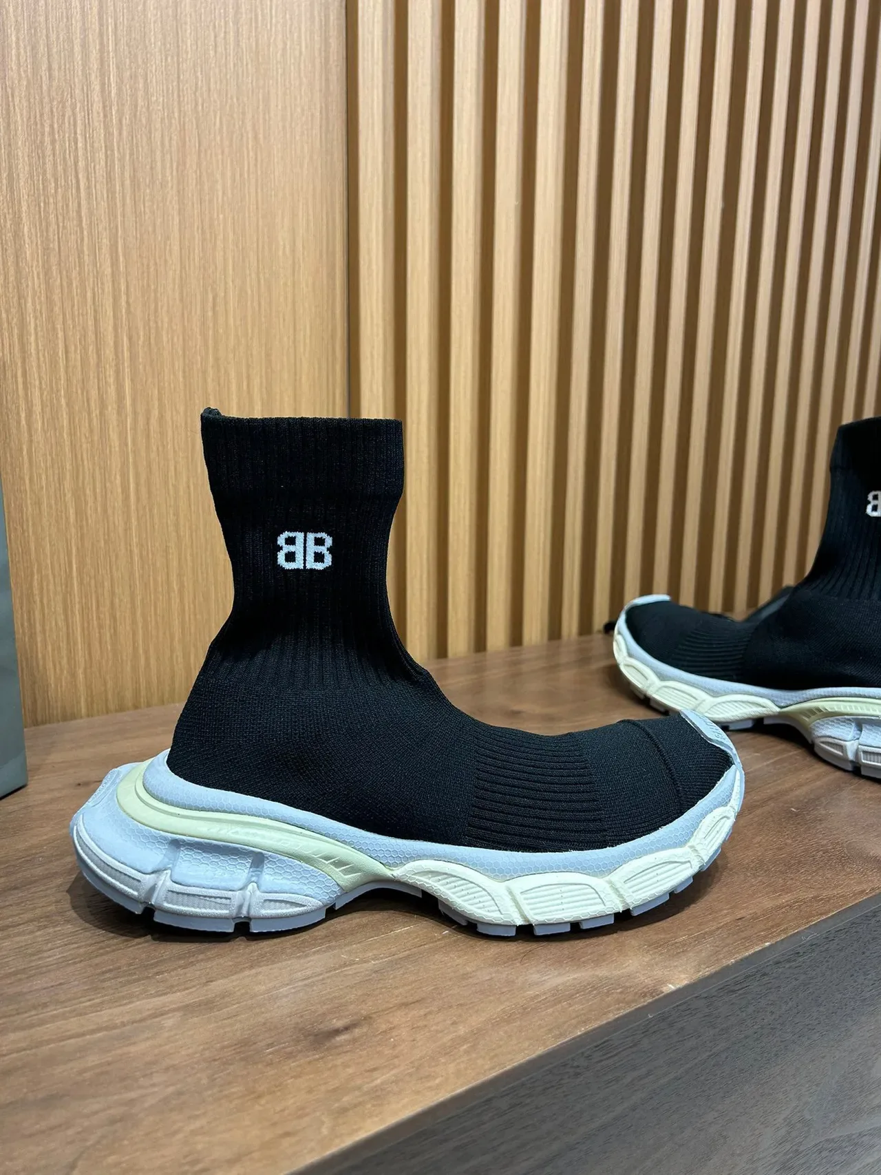 Balenciaga Speed Trainer Black and Off-White Lifestyle Sneakers 8