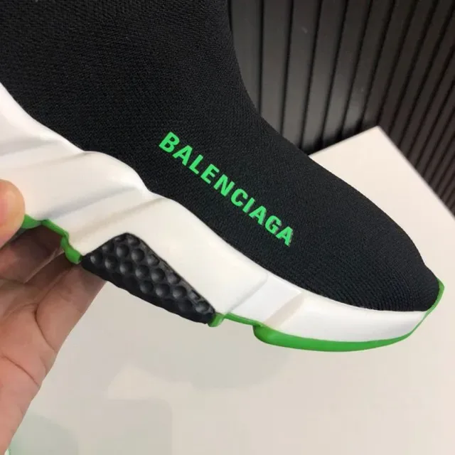 Balenciaga Speed Trainer noir blanc vert style de vie sneakers 3