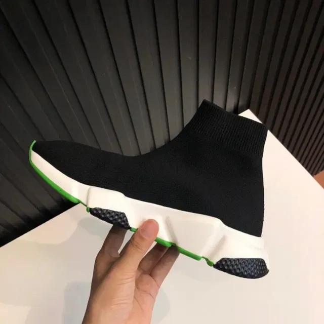 Balenciaga Speed Trainer noir blanc vert style de vie sneakers 8