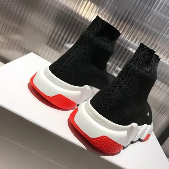Balenciaga Speed Trainer Black White Red Lifestyle Sneakers 4