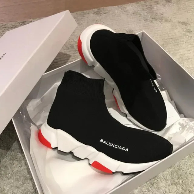 Balenciaga Speed Trainer Black White Red Lifestyle Sneakers 5