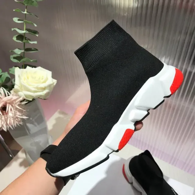 Balenciaga Speed Trainer Black White Red Lifestyle Sneakers 6