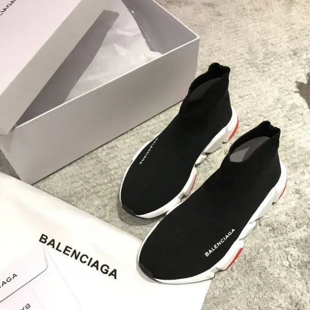 Balenciaga Speed Trainer Black White Red Lifestyle Sneakers 7