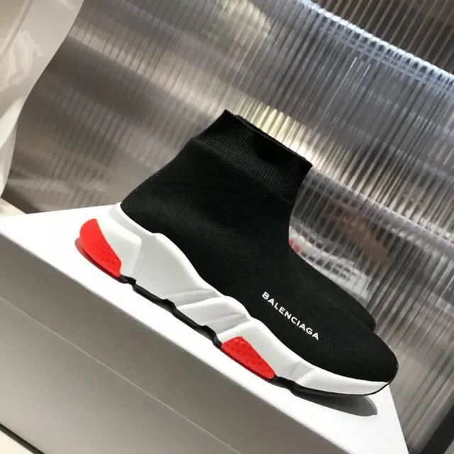 Balenciaga Speed Trainer Black White Red Lifestyle Sneakers 8