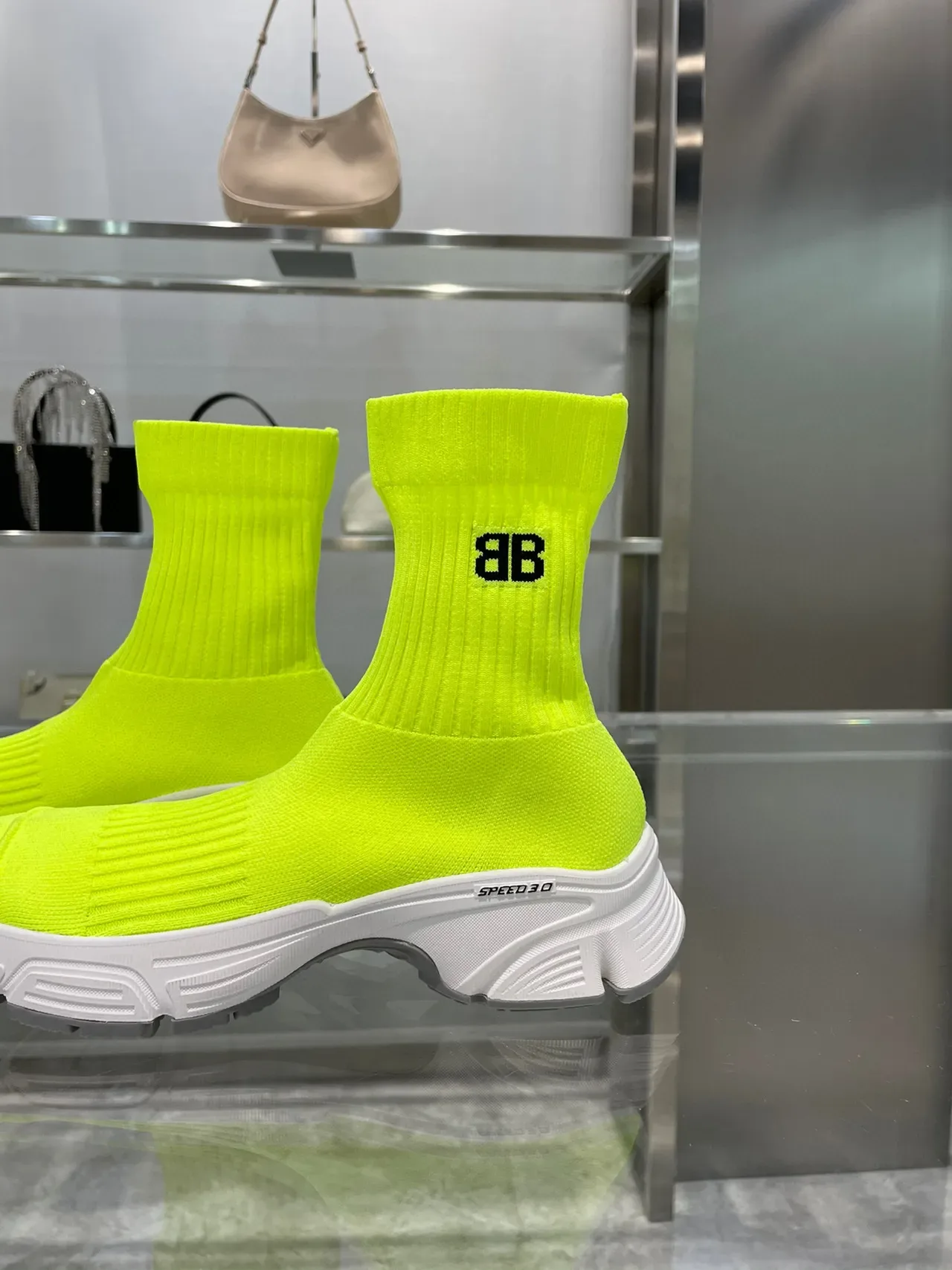 Balenciaga Speed Trainer Tênis Chunky Amarelo Neon 3