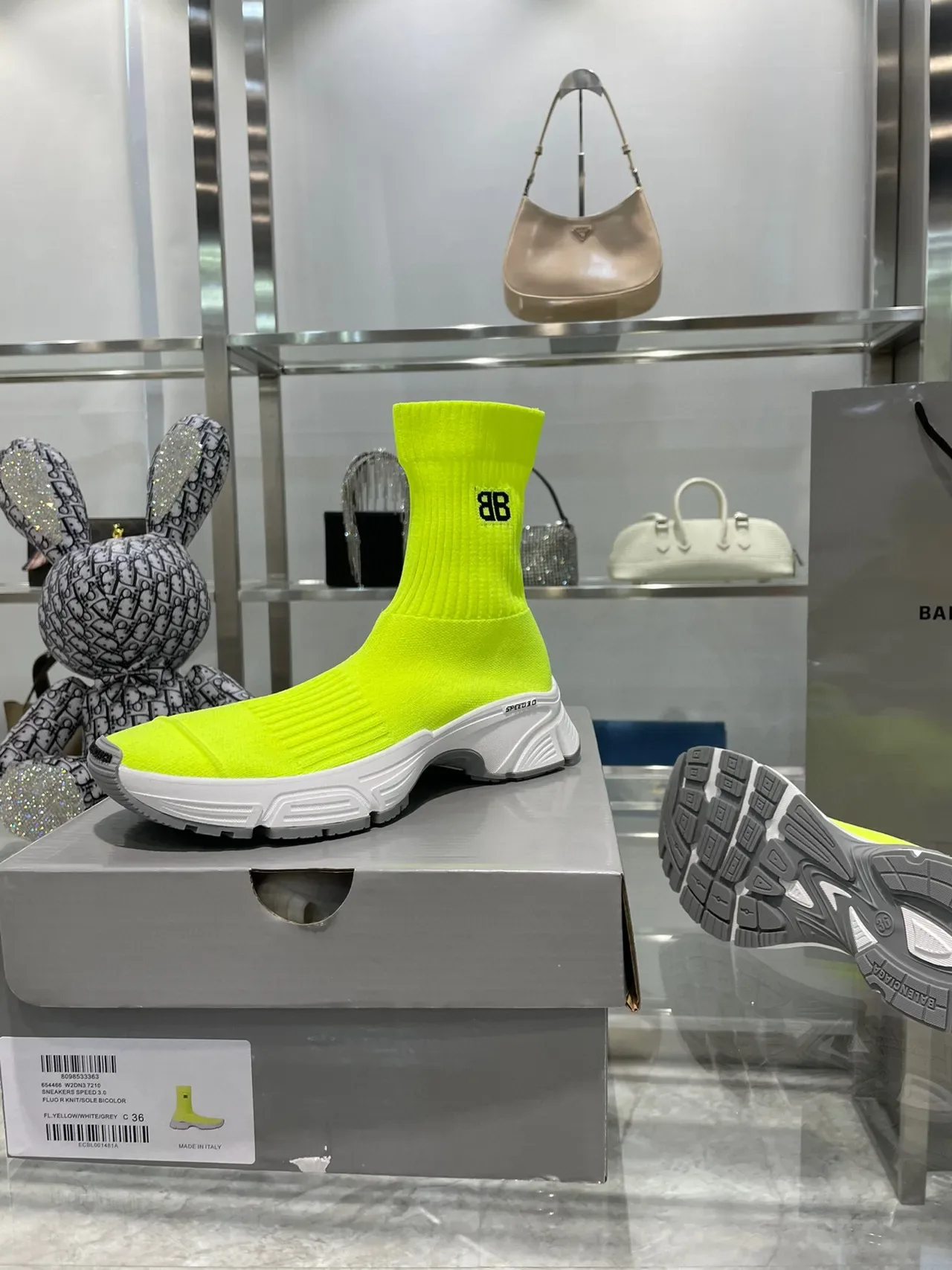 Balenciaga Speed Trainer Tênis Chunky Amarelo Neon 4