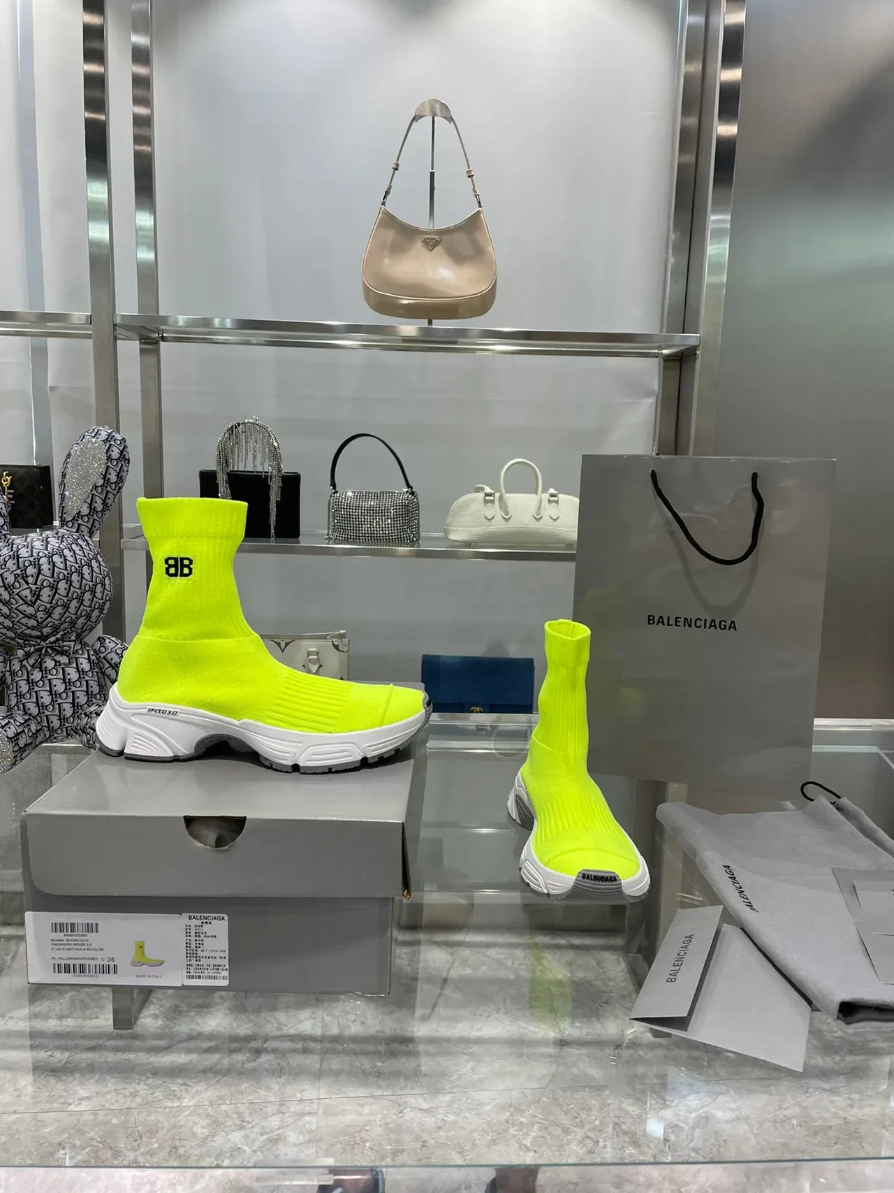 Balenciaga Speed Trainer Tênis Chunky Amarelo Neon 5