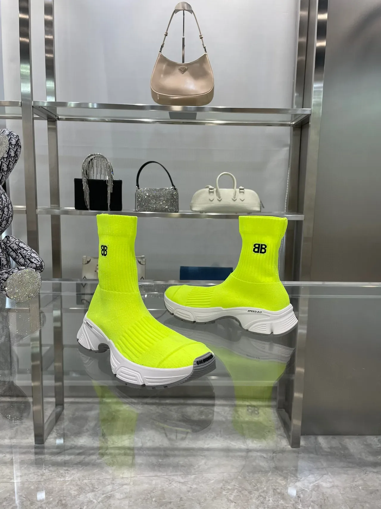 Balenciaga Speed Trainer Tênis Chunky Amarelo Neon 8