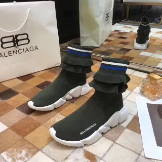 Balenciaga Speed Trainer অলিভ গ্রিন রাফলড কাফ লাইফস্টাইল স্নিকার
