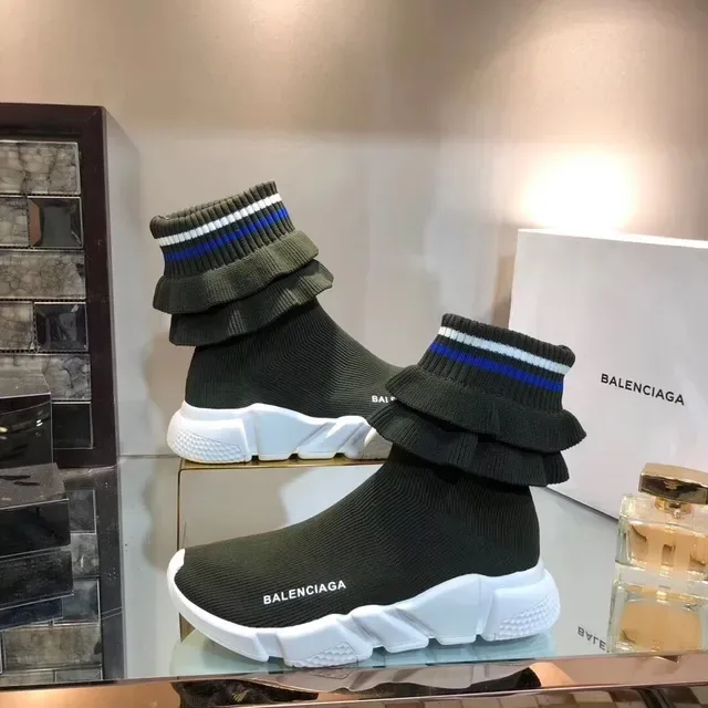 Balenciaga Speed Trainer Verde Oliva Punho franzido Tênis lifestyle 2