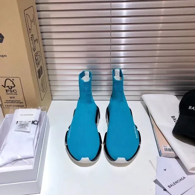Balenciaga Speed Trainer Turquoise Sock-Fit tênis lifestyle 4