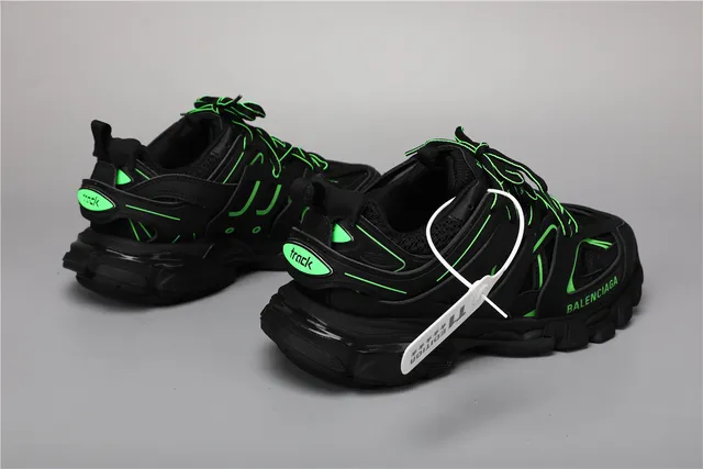 Balenciaga Track chaussures chunky noires et vertes 3