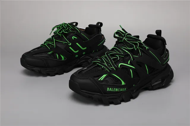 Balenciaga Track chaussures chunky noires et vertes 5