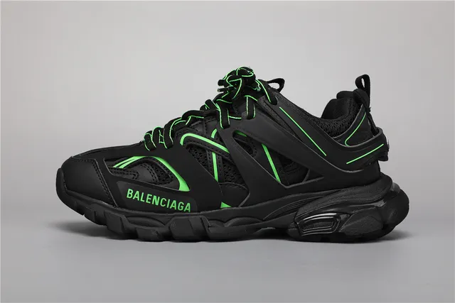 Balenciaga Track chaussures chunky noires et vertes 9
