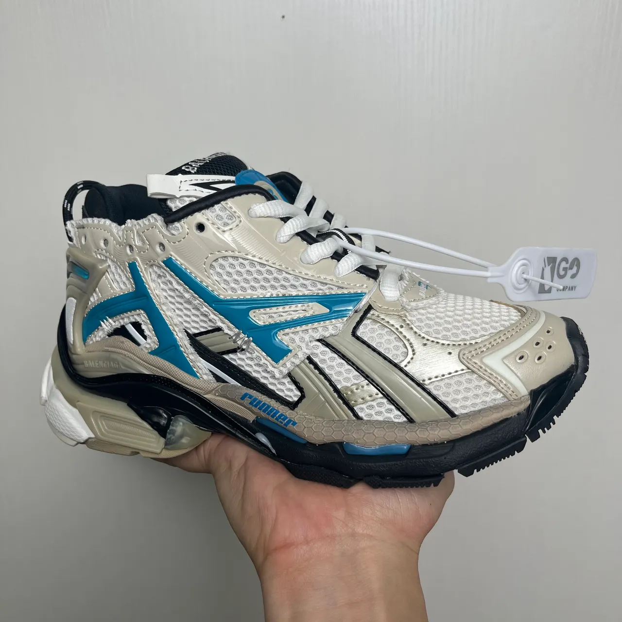 Balenciaga Track Trainer বেইজ নীল কালো চংকি স্নিকার্স 2