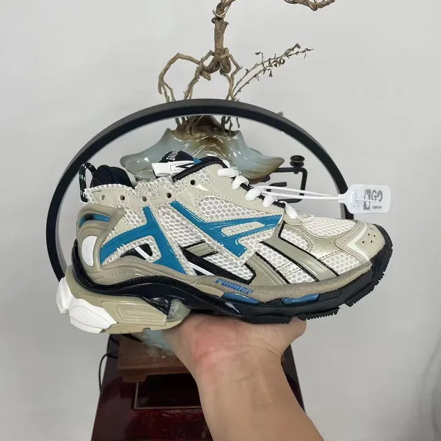 Balenciaga Track Trainer বেইজ নীল কালো চংকি স্নিকার্স 6