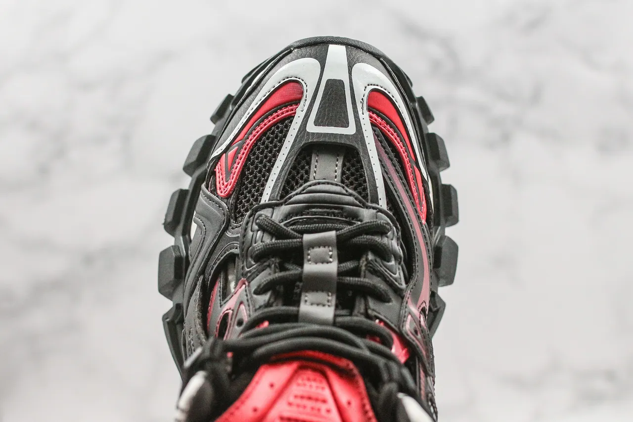 بولنسياغا Track Trainer أحذية أسود أحمر أبيض سميكة 7