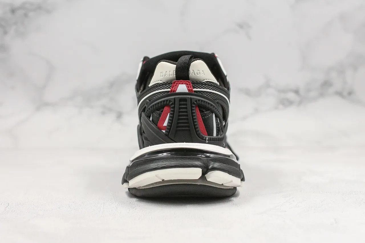بولنسياغا Track Trainer أحذية أسود أحمر أبيض سميكة 10
