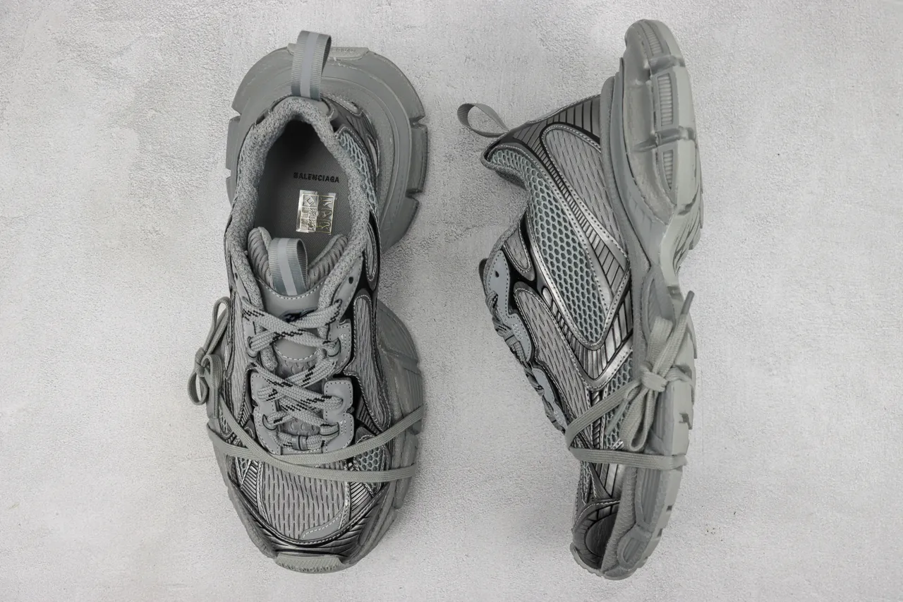 Balenciaga Track Trainer Cinza Monocromático Tênis Chunky 3