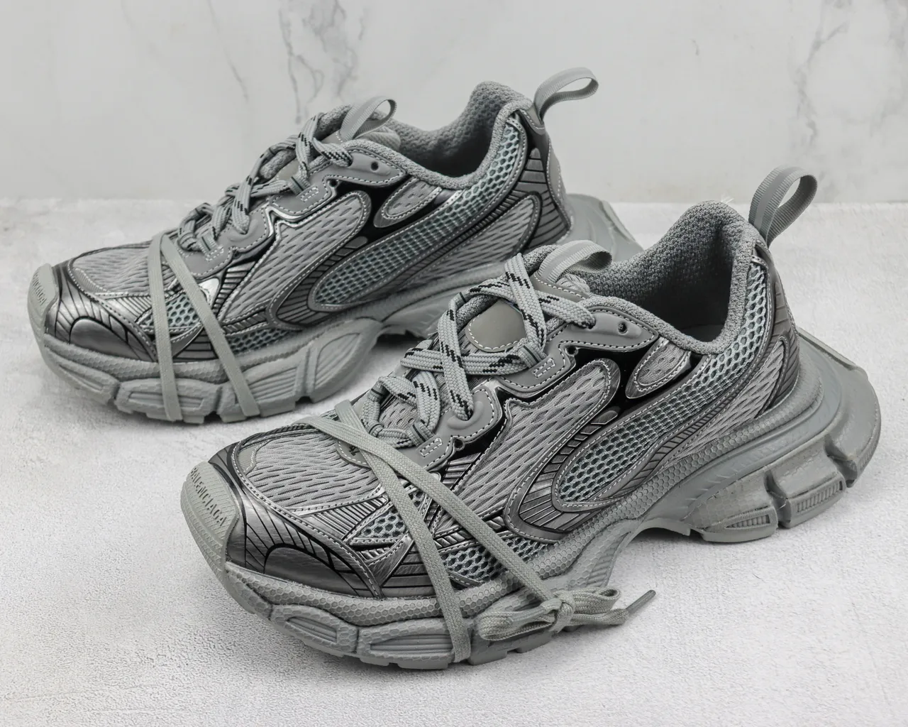 Balenciaga Track Trainer Cinza Monocromático Tênis Chunky 4