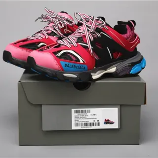 Balenciaga Track Trainer وردي أسود أزرق أحذية رياضية سميكة