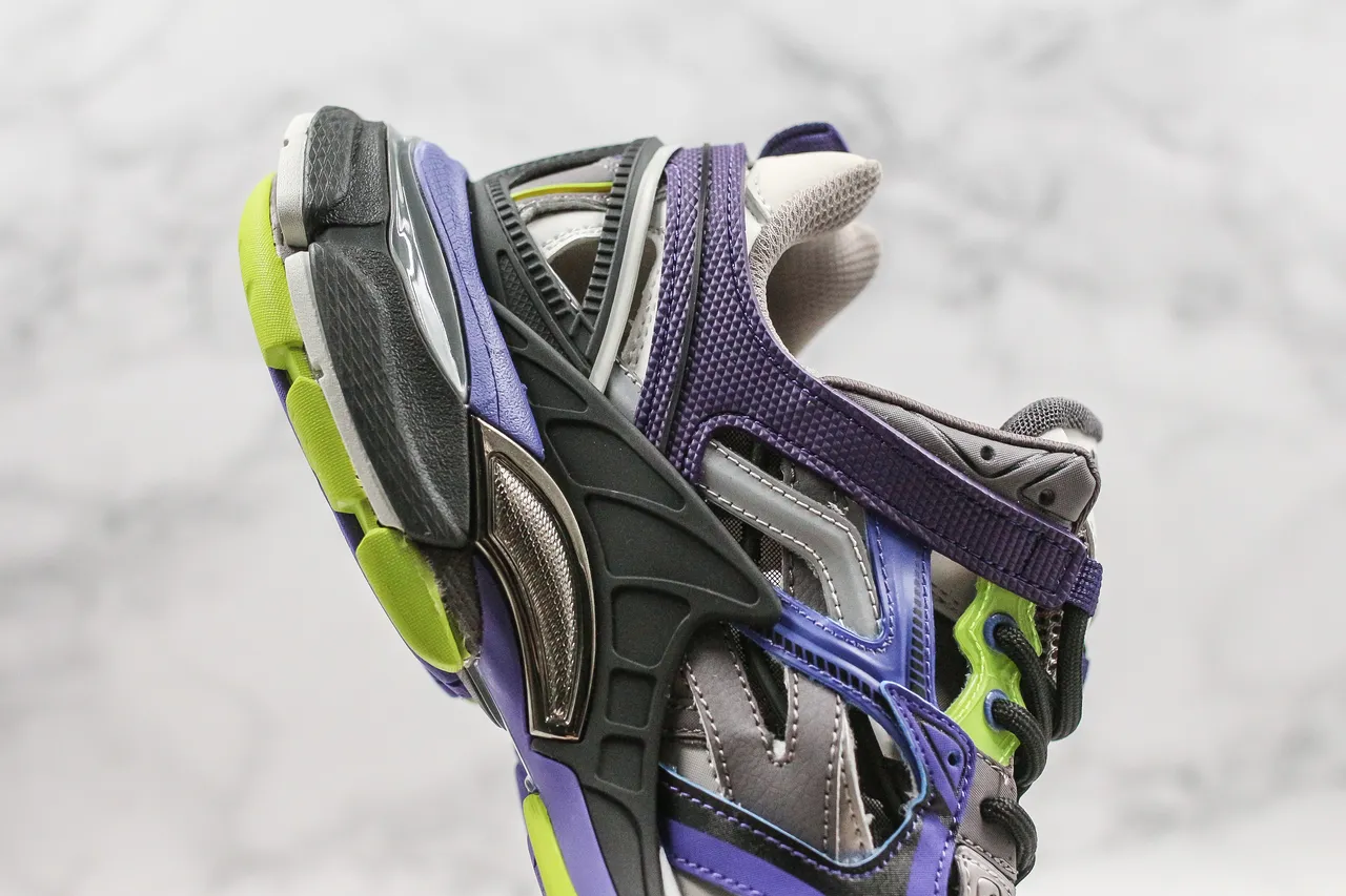 Balenciaga Track Trainer tênis chunky roxo verde lima 6