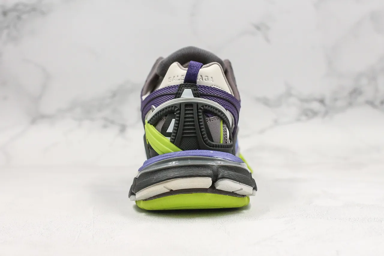 Balenciaga Track Trainer tênis chunky roxo verde lima 10