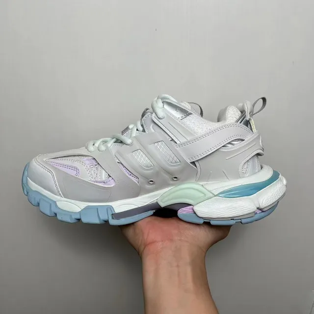Balenciaga Track Trainer White Lavender Blue Chunky Sneakers 2