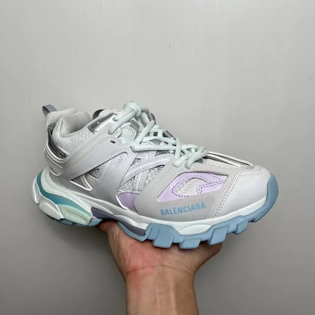 Balenciaga Track Trainer White Lavender Blue Chunky Sneakers 3