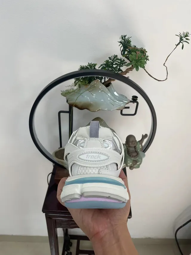 Balenciaga Track Trainer White Lavender Blue Chunky Sneakers 6