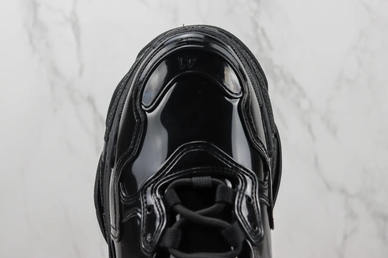 Balenciaga Triple S Glossy Black Chunky Sneakers 6