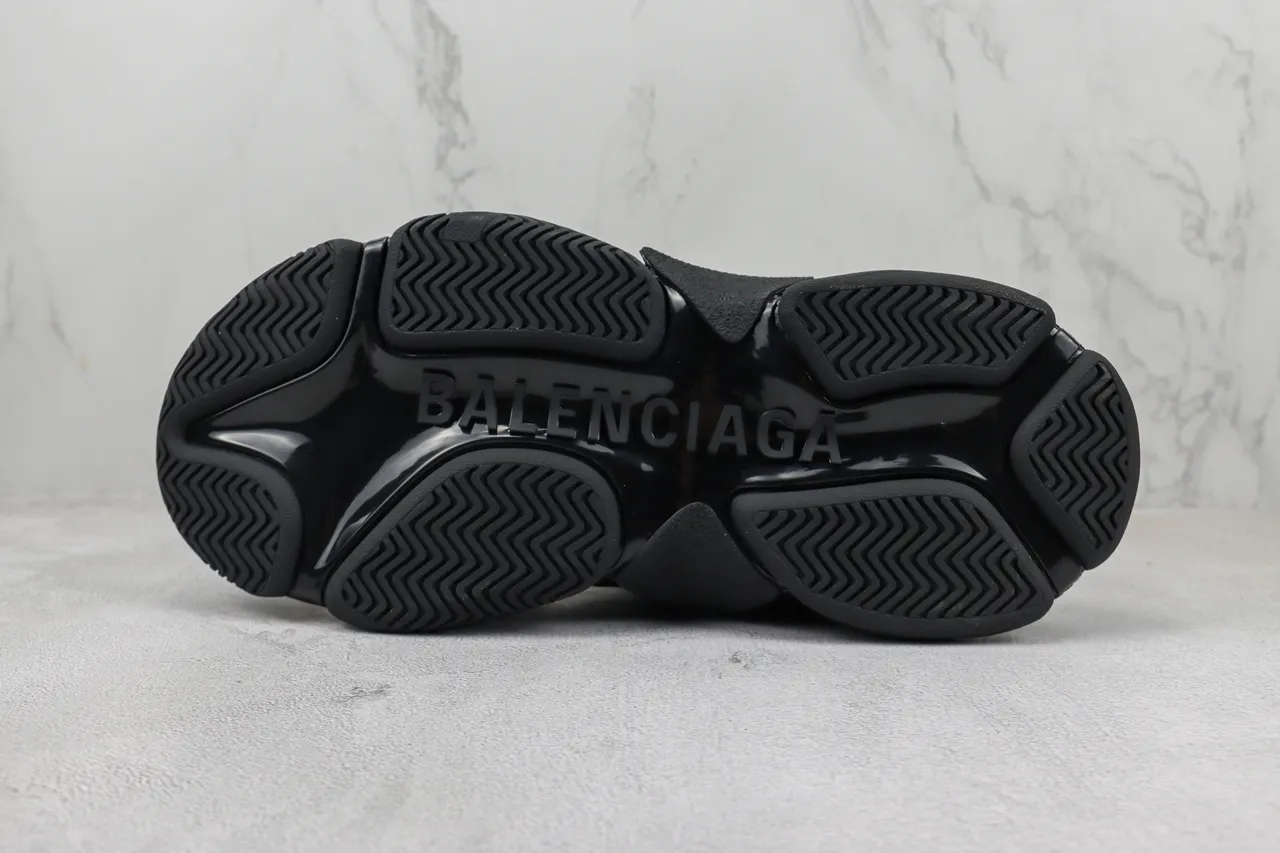 Balenciaga Triple S Glossy Black Chunky Sneakers 8