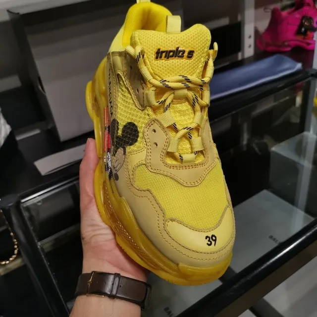 Balenciaga Triple S Mickey Mouse Yellow Chunky Sneakers 6