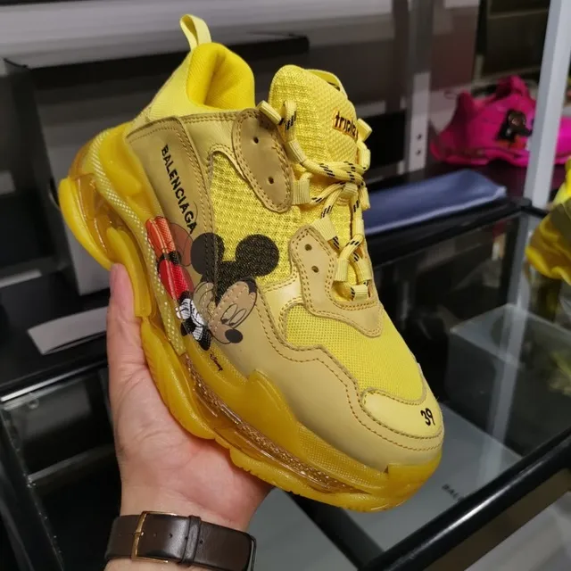 Balenciaga Triple S Mickey Mouse Yellow Chunky Sneakers 8