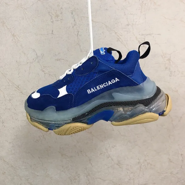 Balenciaga Triple S Royal Blue White Chunky Tênis 2
