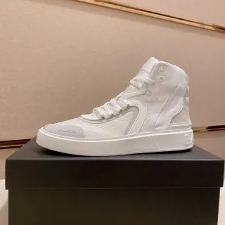 Balmain B-Bold White Gray High-Top Platform Sole Lifestyle Sneakers