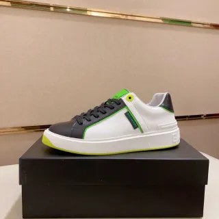 Balmain B-Court White Black Neon Green Lifestyle Sneakers