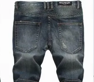 Balmain 磨损摩托面板裸边牛仔裤 4