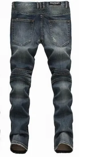 Balmain 磨损摩托面板裸边牛仔裤 5