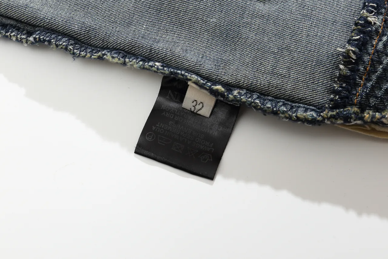 Balmain Moto Panel Distressed Blue Denim Shorts 2